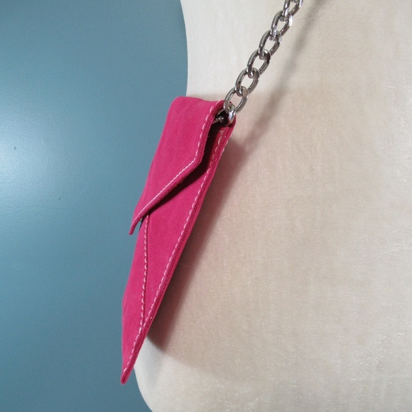 Maurizio Pink Suede Envelope Bag NWOT - Picture 2 of 7